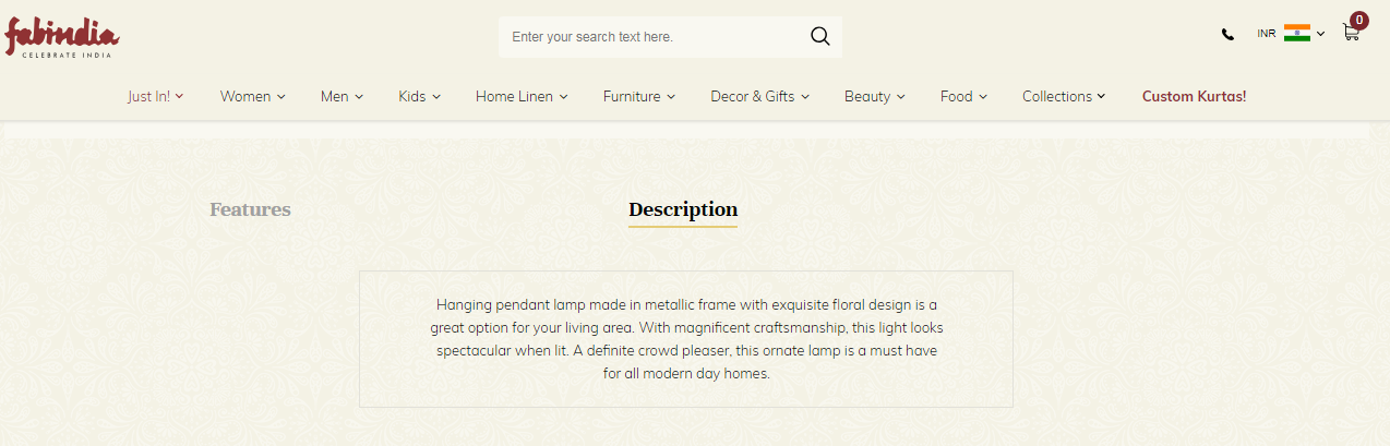 Fab India Product Description  Screenshot 2