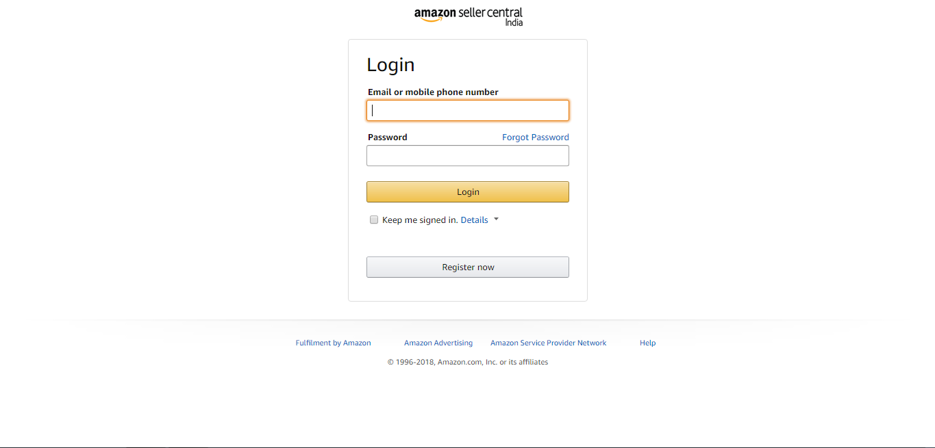 Amazon seller login