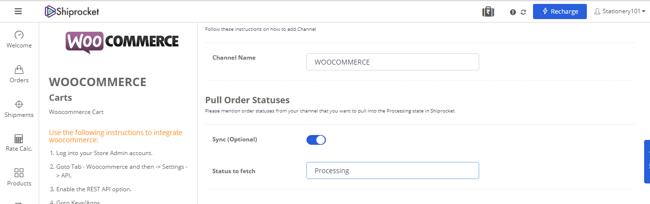 Pull order status