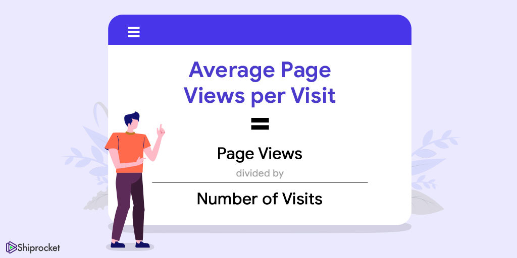 Average page views per visit formula
