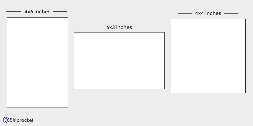 Different label sizes according to industry standards
