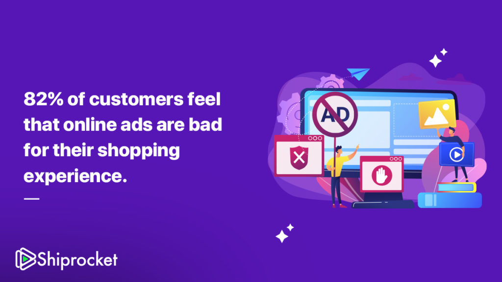 82% of customers feel that online ads are bad